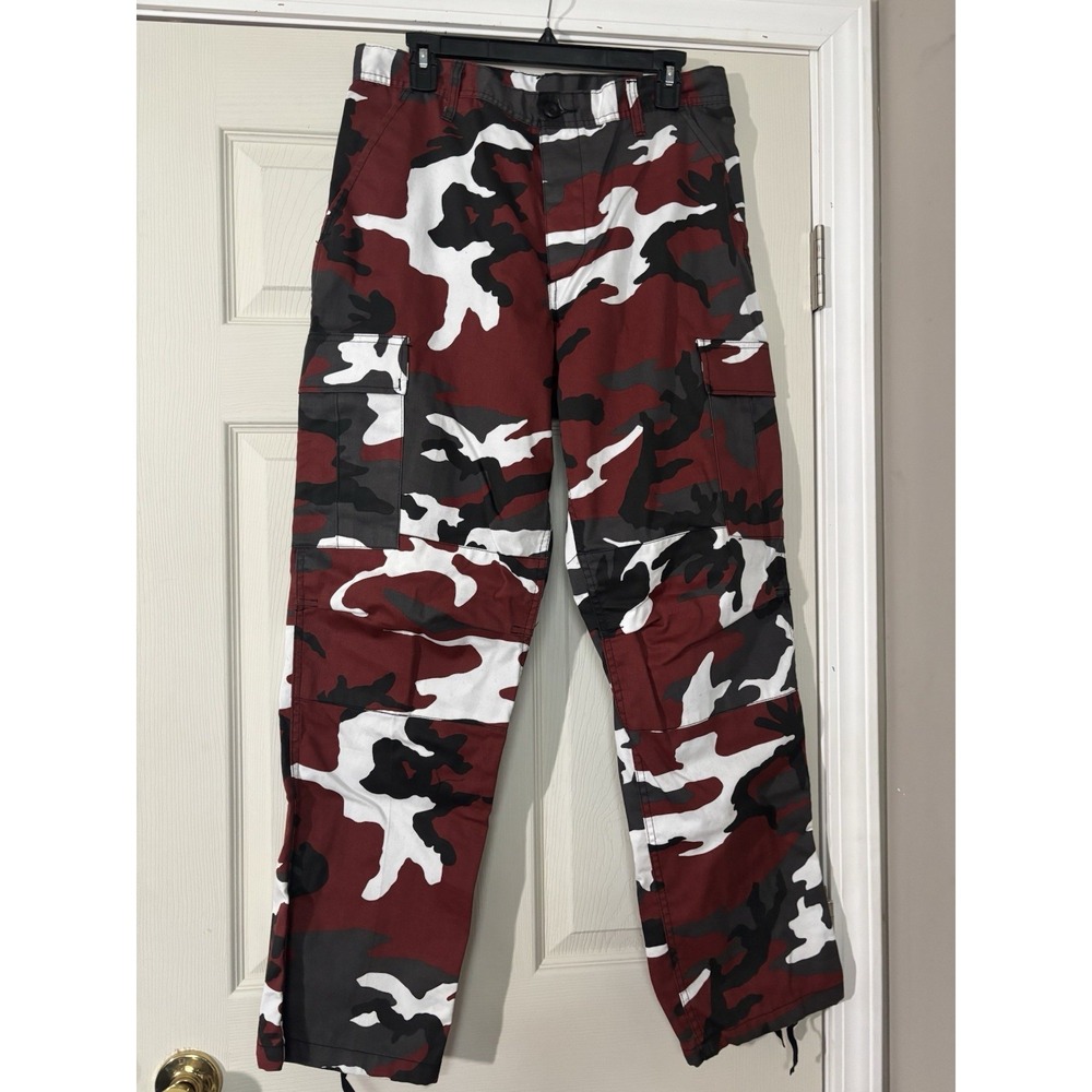Rothco BDU Cargo Red Camo Pants Size Medium Adjustable Waistband